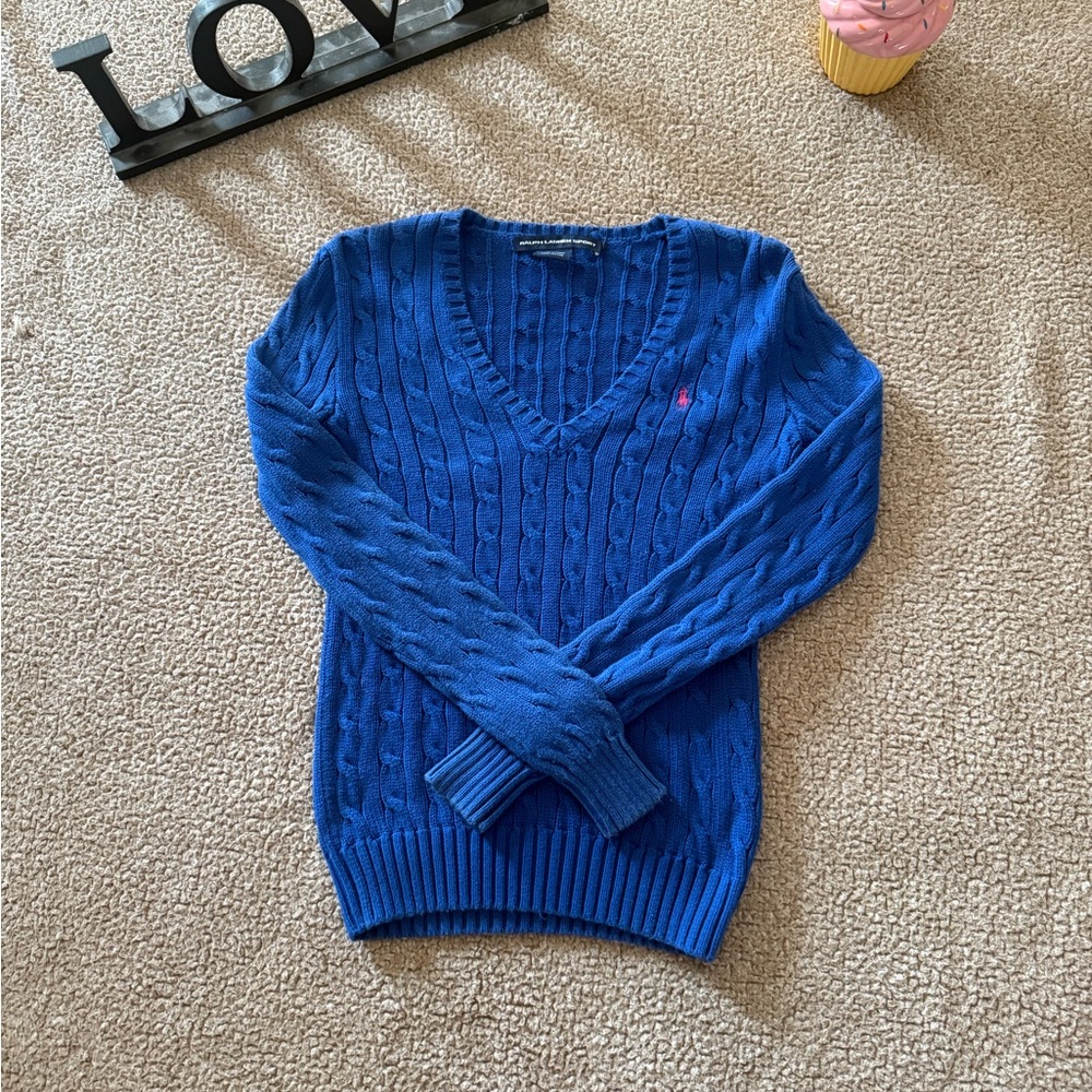 Ralph Lauren Royal Blue V-Neck Sweater